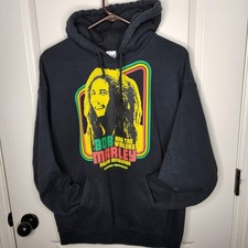 Bob Marley And The Wailers Hoodie Mens Large Black Reggae Revolution Graphic