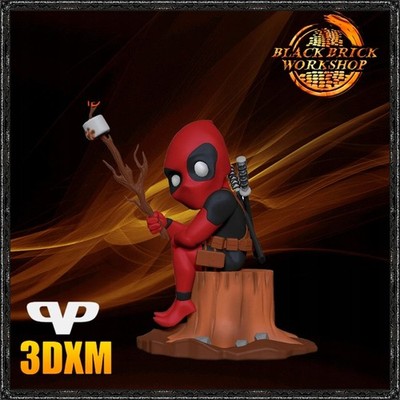 Deapool 3D Print Figurine UNPAINTED from 3DXM Chibi /chi bi/SD Style