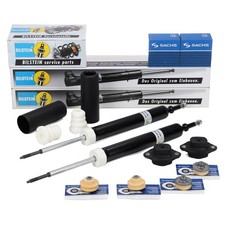 2x BILSTEIN B4 Stoßdämpfer + Dreckschutz + Domlager für BMW 1er E81 E87 hinten