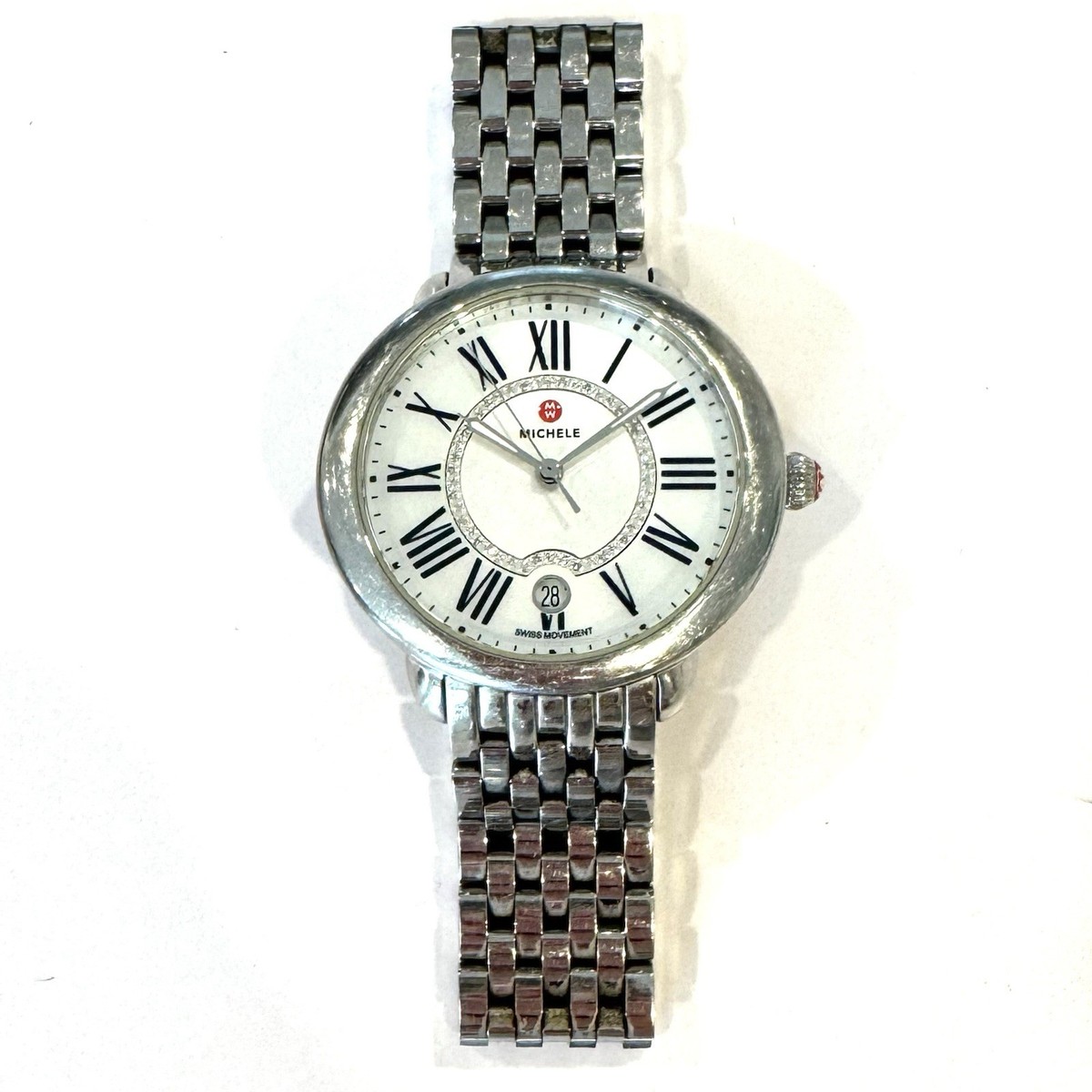 Michele Serein Diamond & Mother Of Pearl Dial Steel Women