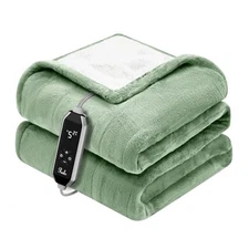  Heated Blanket Throw, 50×60 Inches, Fast Heating Blanket 10 Heat & 9 Timer 