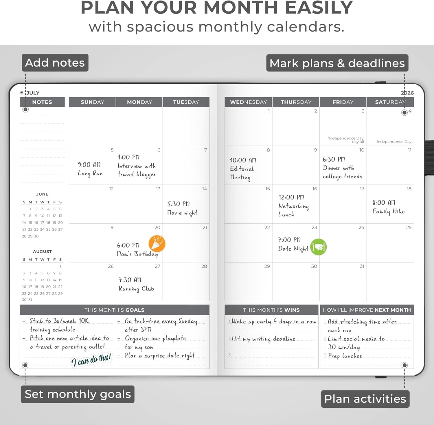 Clever Fox Dated Planner 2026-2027 – Weekly Life Planner Notebook for Time Man