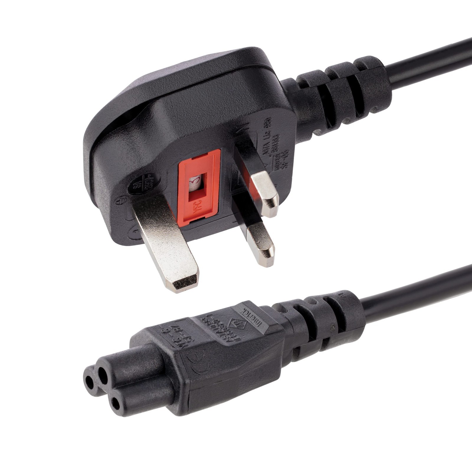 UK Laptop Power Lead Cable UK Plug to C5 Cloverleaf 3 Pin Mains HP Lenovo Dell