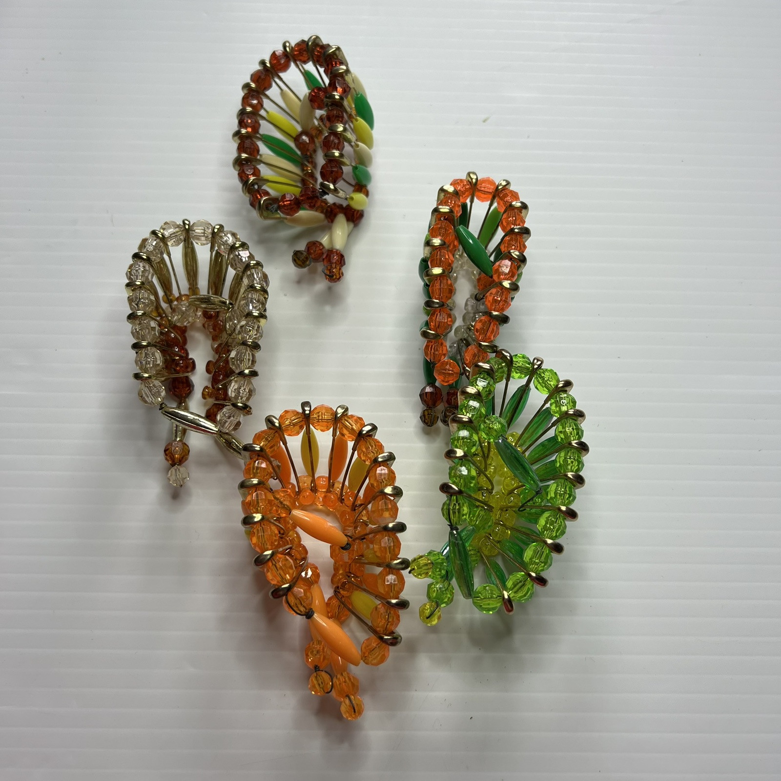 BSA Set of 5 Handmade w/ Safety Pins Miniature Headdresses Multicolored SU-258