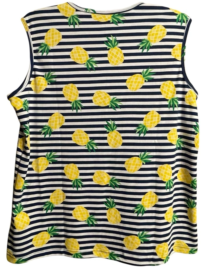 Camiseta sin mangas Blair vintage amarilla clara sin mangas piña para mujer talla L Foto 3 de 4