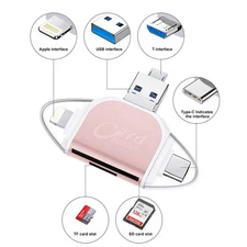 Multi-Port 4 In1 Universal SD TF Card Readers USB C SD TF Memory Card Readers~