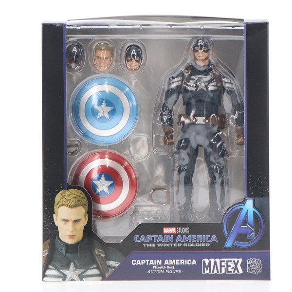 Medicom Toy Mafex No.202 Captain America Stealth Suit Actionfigur Schneller V...-image