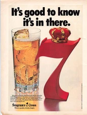 Seagrams 7 Crown Whiskey Ad Vintage 1970s Retro Bar Wall Art Decor Liquor 1978
