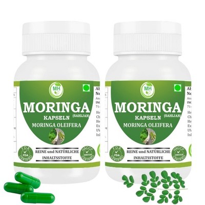 Morsans Moringa oleifera (Moringa) Kapseln, Kombipackung mit 2 x 60 pflanzlic...