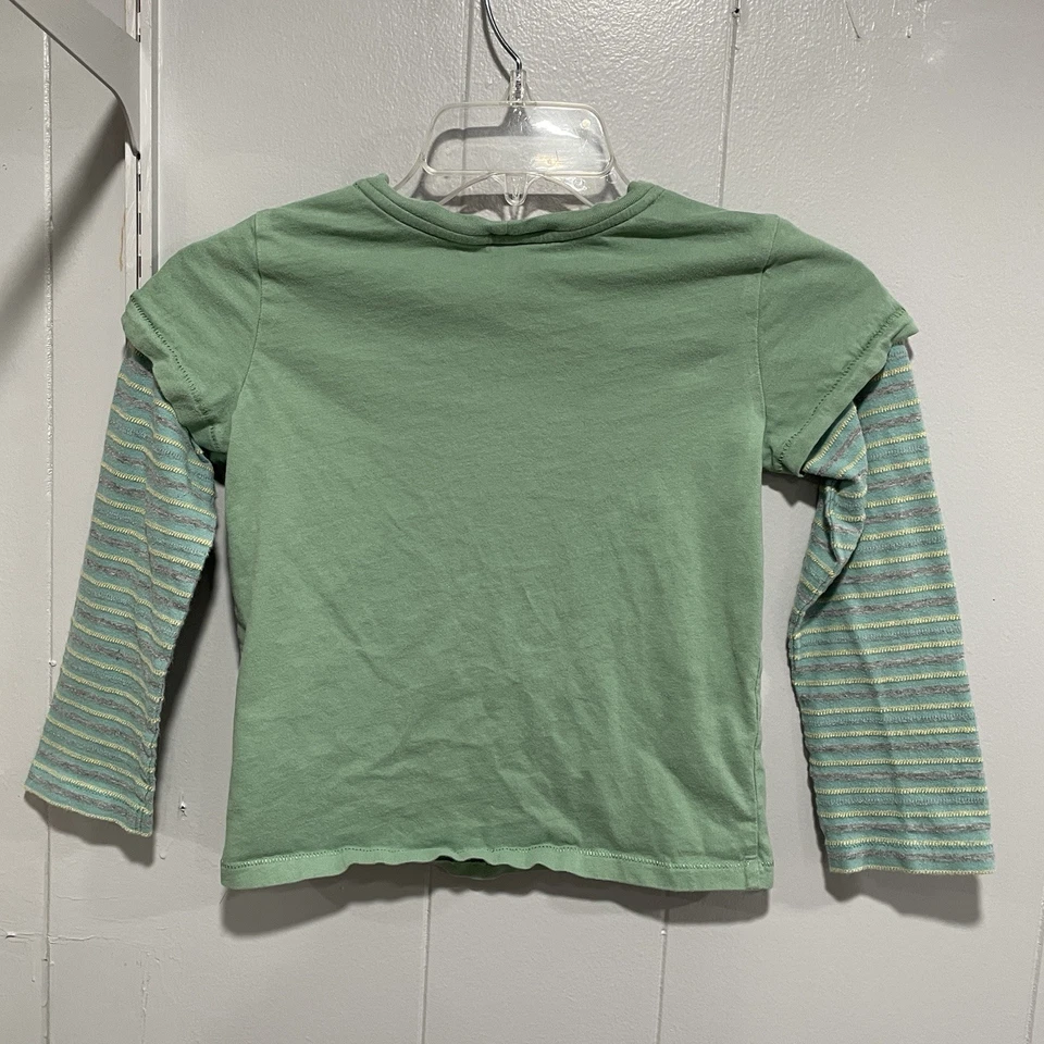 Hanna Andersson Girls Hot Air Balloon Long Sleeve Tee Size 6-7 120cm Green - Image 3 of 4