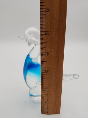 Murano Formia Vetri Italian Art Glass Blue Swan Bird Original