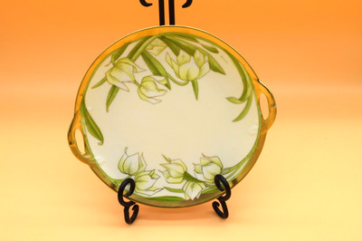 Vintage P.T. Bavarian  Remile Hand painted Ceramic Plate 9'' X 10''