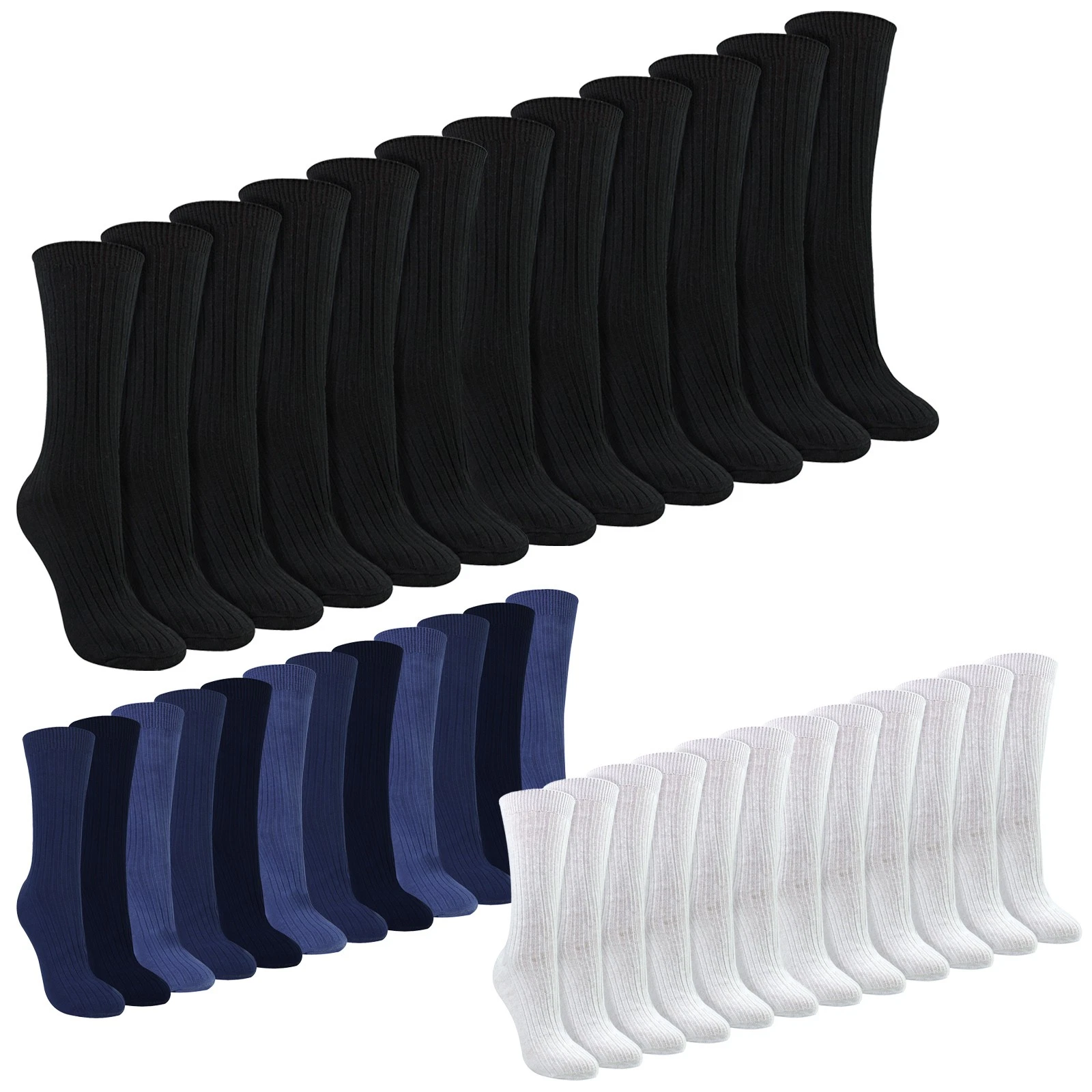 Sock Snob - Ladies 12 Pack 100% Cotton Socks
