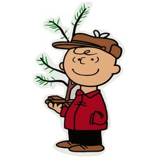 Northlight Peanuts Charlie Brown Tree Double Sided Christmas Window Cling decor