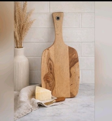 Acacia Wood Paddle Cutting Board, Rustic Serving Board | Farmhouse Kitchen Decor