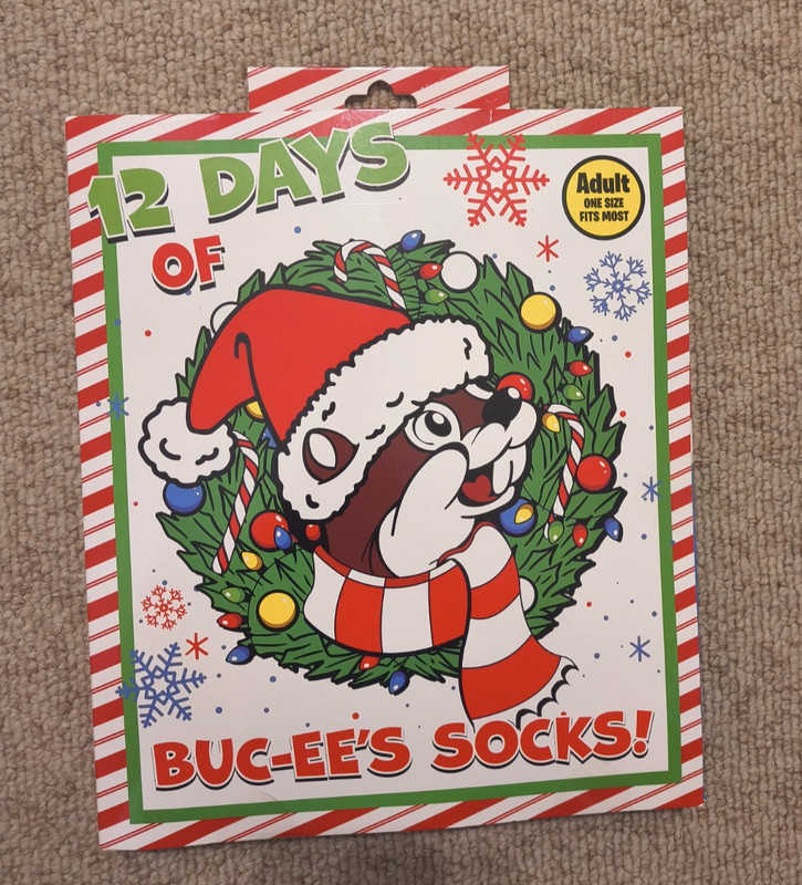 NEW IN BOX 12 Days of Buc-ee's Socks Christmas Holiday Countdown