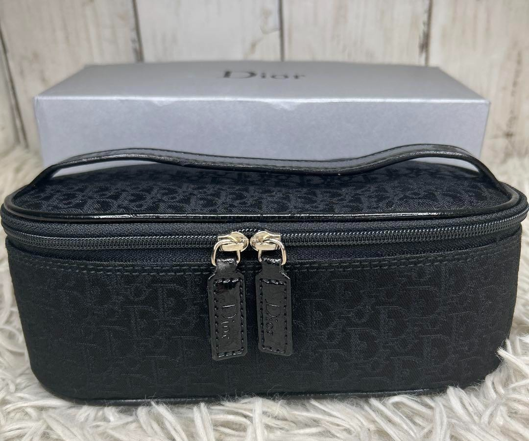 バッグ Christian Dior Trotter Vanity Pouch Christian Dior Trotter Vanity Bag Black Double Zip Accessories