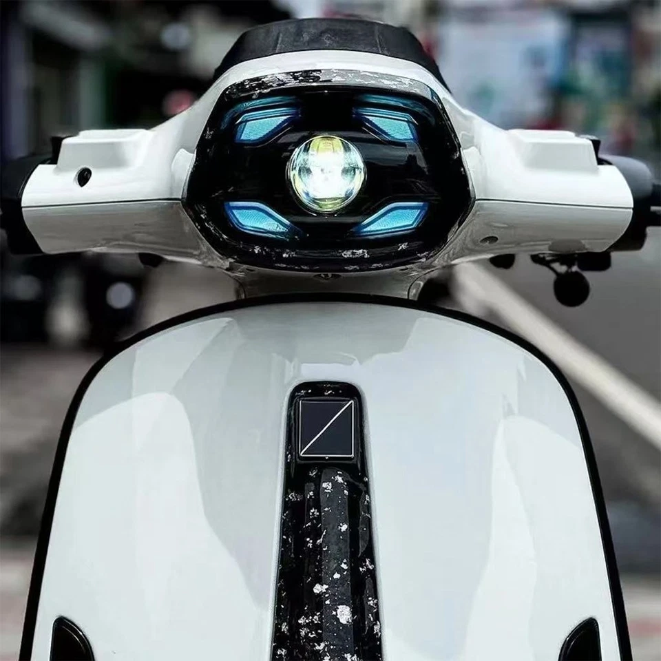 Motorcycle Front LED Headlight Headlamp Head Light Fairing For Vespa Sprint 150 - Image 3 of 4