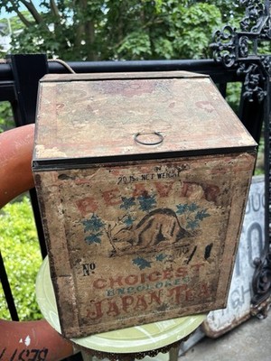 Early Paper on Tin Beaver Choice Tea Bin