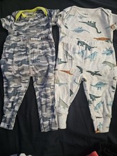 Carter's Bodysuit Pants Set 4pc 3-6M Dinosaur Camouflage Gray