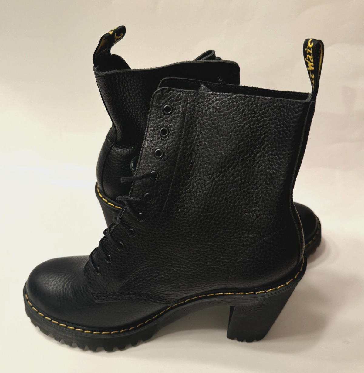 NEW Dr. DOC MARTENS Kendra Black Platform Boots 10-Eye Aunt Sally Ladies Size 10