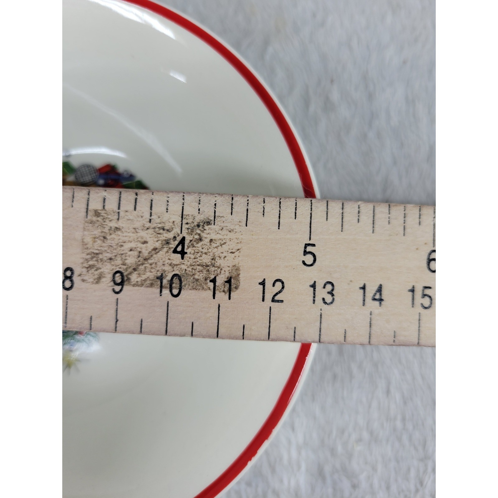 Cuthbertson American Christmas Tree 5" Bowls Set of 7 Red Rim Made in England