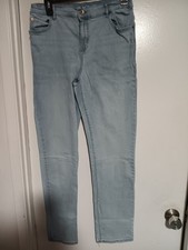 THE CHILDREN'S PLACE BOYS BLUE JEANS ADJ WAIST POCKETS ZIP BUTTON SIZE 18