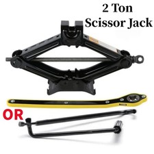 2 Ton Scissor Jack Handle Crank Wheel Lug Wrench Tool Kit Car Garage Tire