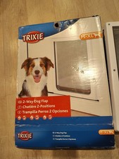 Trixie Pet Products 2-Way Locking Dog Door, Medium to XL Dogs, White Open Box
