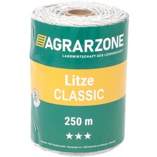 Weidezaunlitze 250m Agrarzone Premium wei&szlig; Litze Elektrozaunlitze