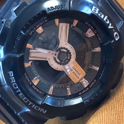 CASIO Baby-G 5338 BA-110RG Water Resist Analog Digital Blk-Blk-Gold New Battery