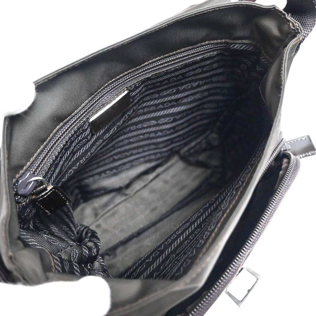 PRADA Logo Plate Nylon Leather Shoulder Bag Brown T2512 k016 thumbnail 7