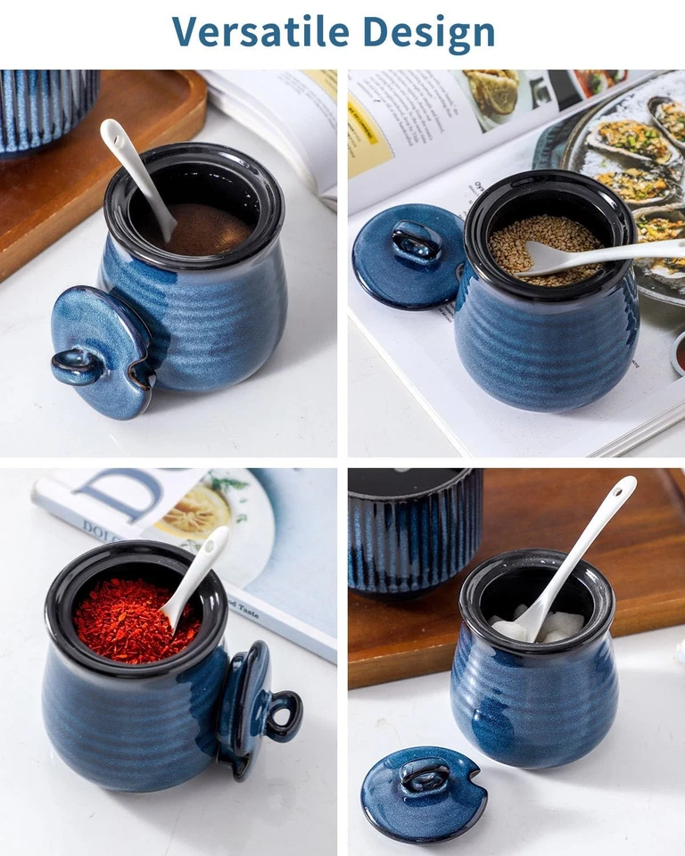 Sugar and Creamer Set, 3 Pieces with 11 Ounce Sugar Bowl with Lid and Spoon, ... - Image 3 of 4