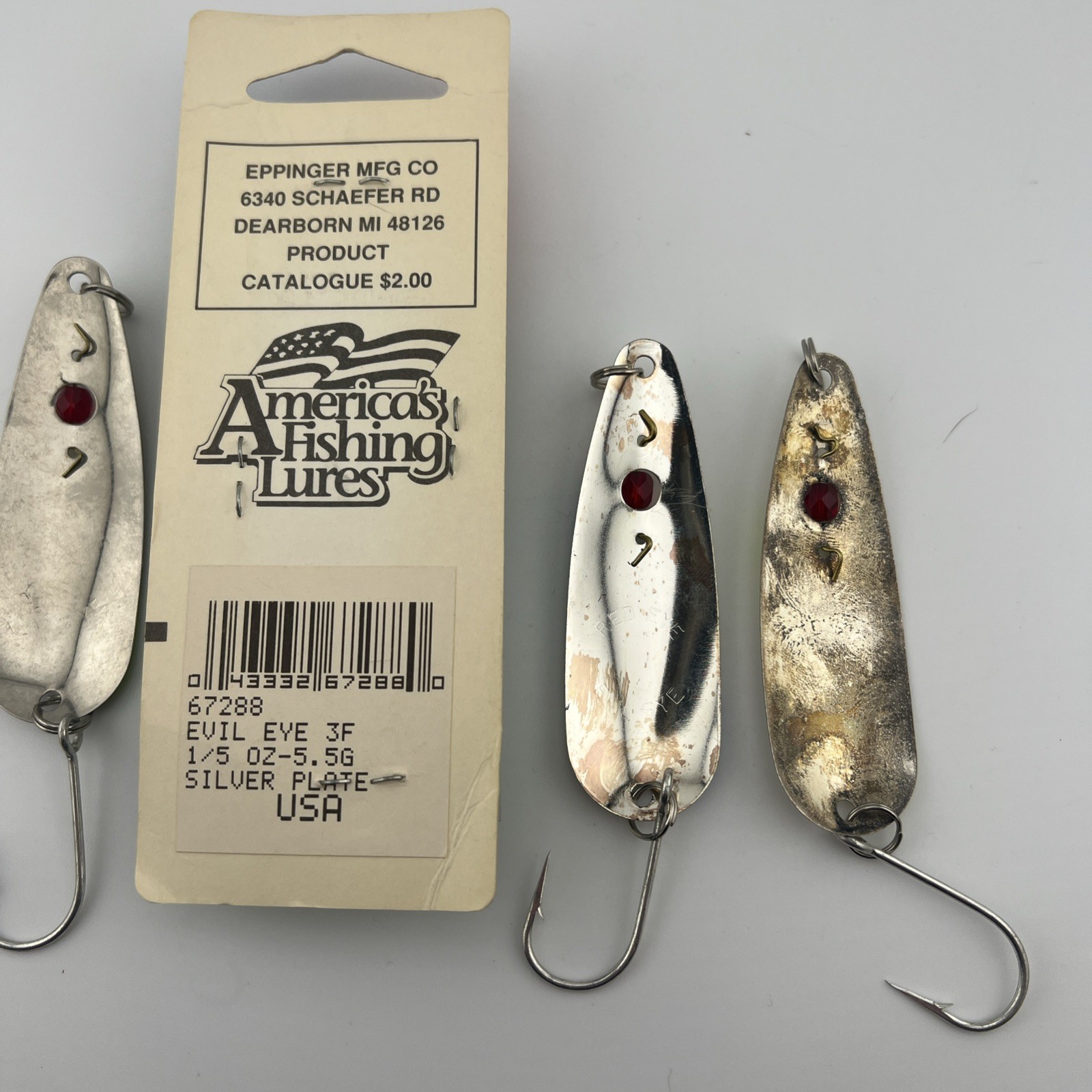 Eppinger red eye evil eye spoons. 1/5 Oz. A lot of 4 - Image 3