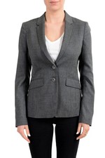 Hugo Boss "Jesulea1" 100 Wool Gray Two Button Women's Blazer US 4 IT 40