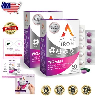Women's Iron + Multivitamin 120ct - Max Absorption, Clinically Proven Energy ...