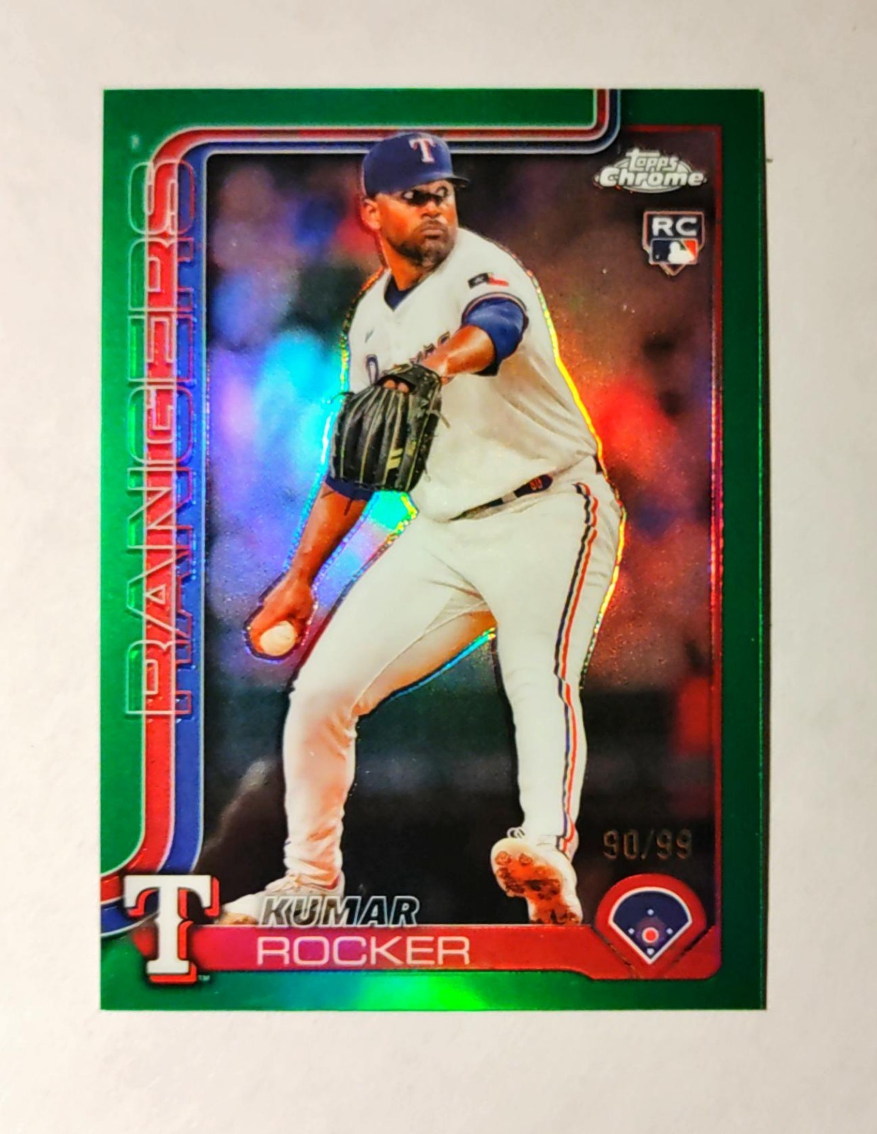 Kumar Rocker RC 2025 Topps Chrome TRUE GREEN REFRACTOR 90/99 #73 Rookie z43