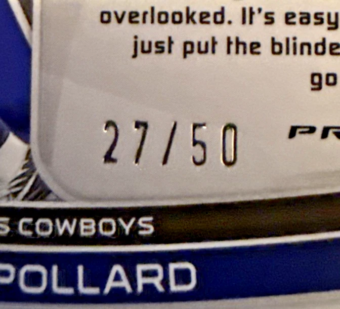 2023 Panini Spectra - Tony Pollard #26 Blue Neon Prizm Die-Cut  /50 SSP - Image 3 of 4