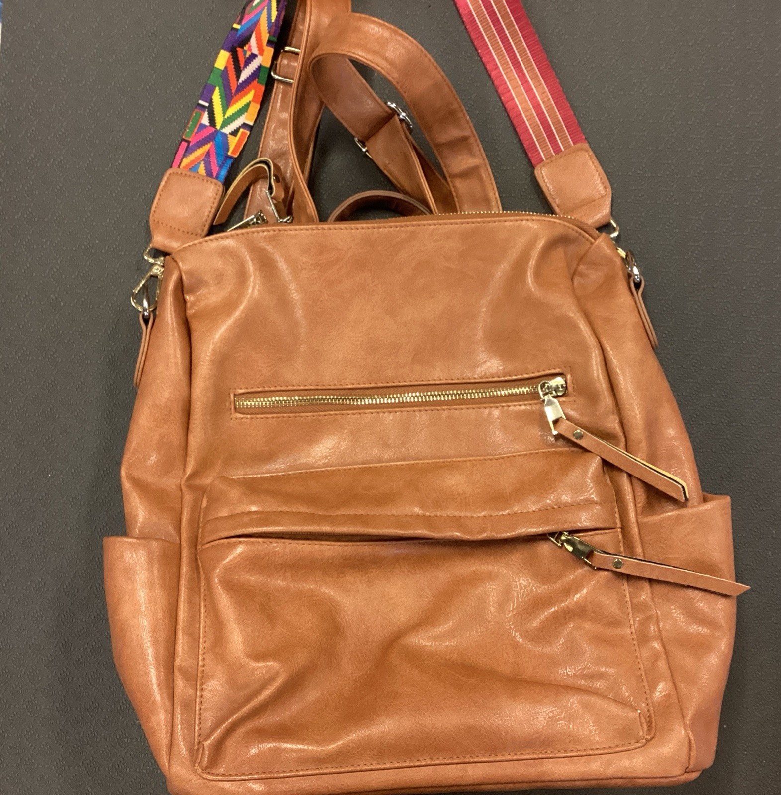 BRIELLE CONVERTIBLE MODERN CHIC BACKPACK TAN MANY… - image 3
