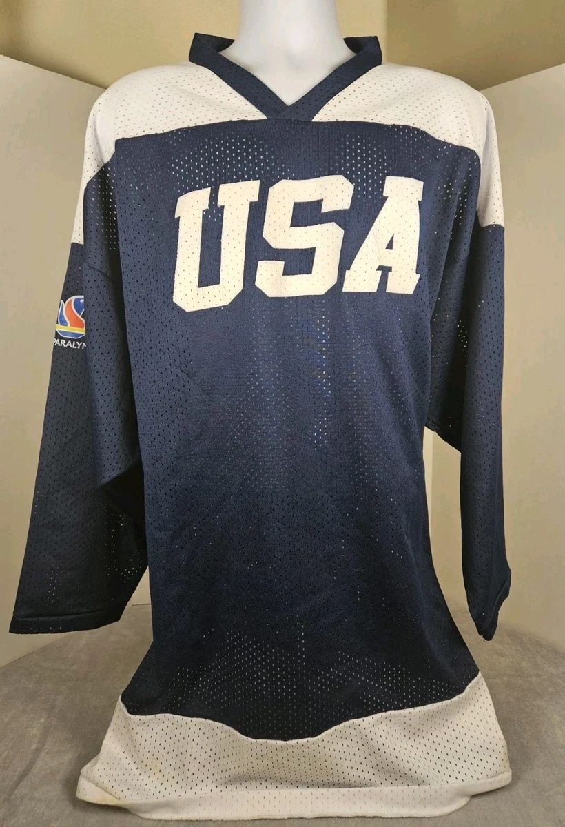 Maillot Hockey Vintage KI Sportswear USA Rouge Blanc Bleu - Taille L