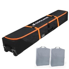 Rolling Ski Bag, Padded Snowboard Bags and Ski Boot Bag with 190cm Black