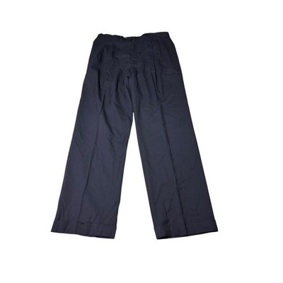 Lauren Ralph Lauren Men Pleated Wide Leg Cuffed Dress Wool Pants Navy Blue 33x32