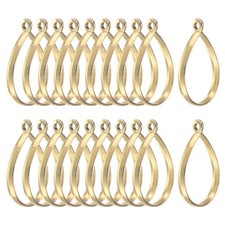 20-Pack Open Bezels, Teardrop Shape Bezel Pendants for Resin Gold Tone 