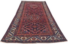 Genuine Hand Knotted Antique Tribal Baghtiyaar Wool Area Rug 10 x 5 Ft