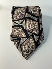 Christian Dior Men's Vintage Tie Geometric Design 100% Silk Made In USA