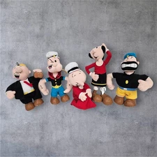 Vintage Popeye Plush Dolls Set of 5 Characters Brutus Wimpy Olive Oyl Stuffins