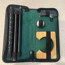 Indoor Executive Golf Putter Set Travel Kit in Carry Case Wooden Cup 1 Ball 