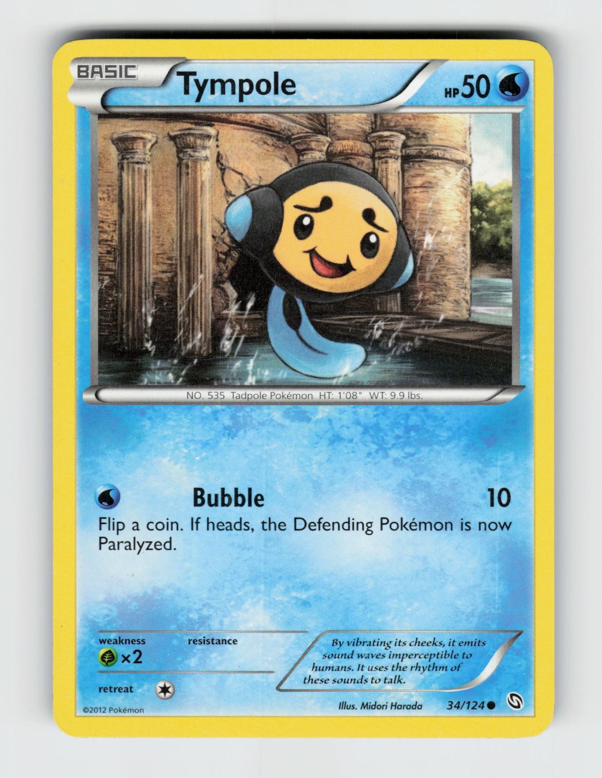 Tympole 34/124 Common Dragons Exalted Pokemon 2012 Lightly Played