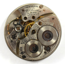 Vintage Waltham P.S Bartlett 12s 19J OF Pocket Watch Movement lot.wb