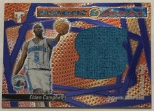 2001 Topps Pristine Sweat & Tears Elden Campbell Game Used Towel SSP Hornets 🔥